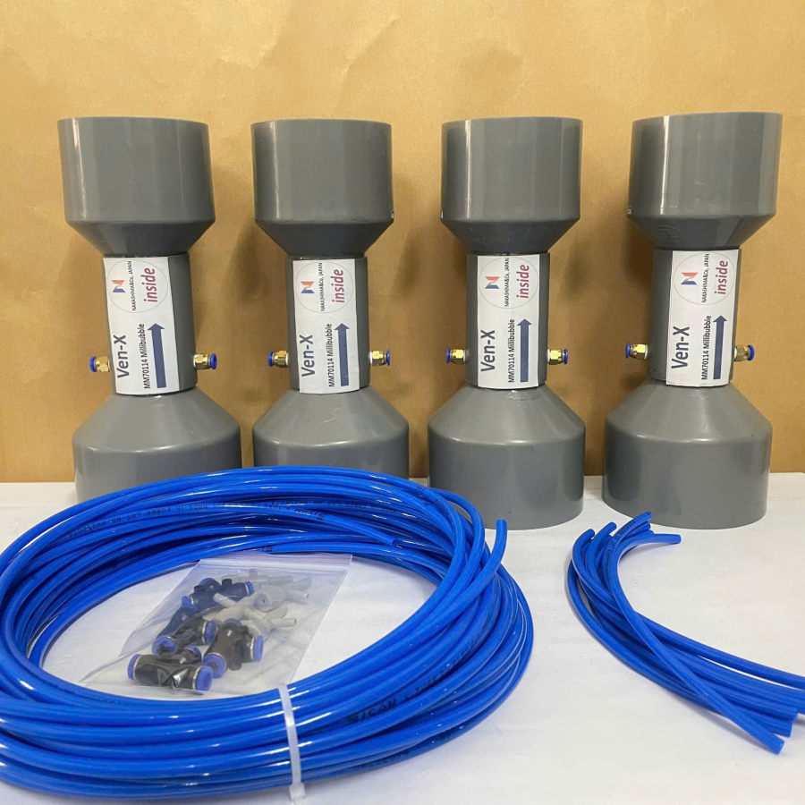 Ven X Mili-Microbubbler giúp ngăn ngừa tích tụ H2S trong ao đất nuôi tôm cá - không có nhiều nước thay hàng ngày